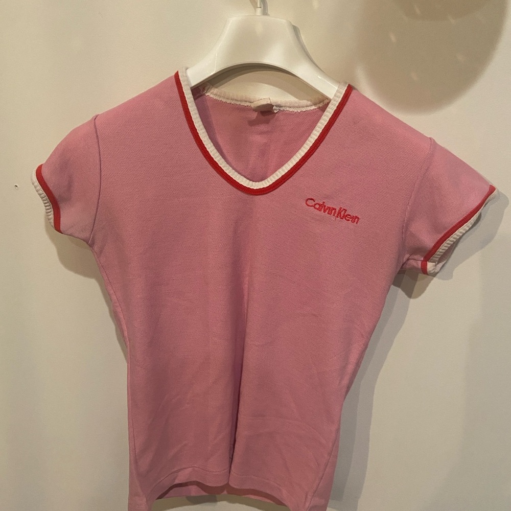 Calvin Klein Pink Polo with Red Logo
